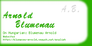 arnold blumenau business card